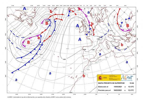 Bajada drástica de temperaturas por una borrasca el fin de semana que empieza la primavera